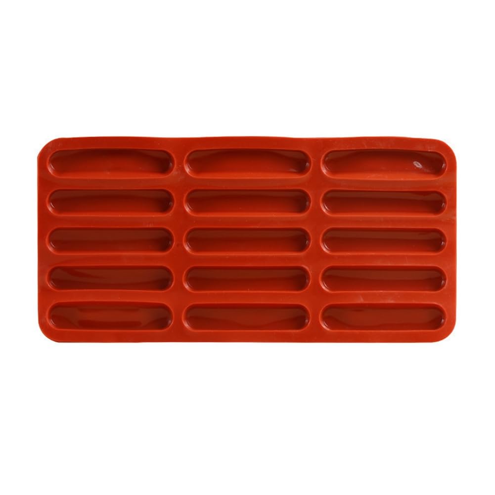 Ocnvlia Tiramisu Finger Biscuit Silicone Mould,15 Cavities Cereal Bars Baking Mould,Chocolate Bar Mold, Long Strip Silicone Mold
