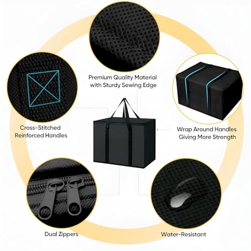 Image of Insulated Thermal Bag for Hot & Cold Food Heavy Duty, Cooler Tote with Zipper Reusable Grocery Shopping, Collapsible Picnic Lunch for Travel, Delivery, Freezer Storage(50 litres)