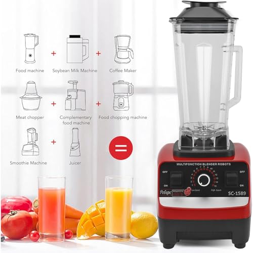 15-Speed Power Blender with 6 Blades for Milkshakes and Smoothies - 4500W Professional Countertop Blender with 70oz Container and 2 BPA-Free Cups - Image 5