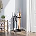Kawaiita Umbrella Stand, Steel Umbrella Holder Rack with Small Shelf, for Entryway, Office, 4 Hooks, Black