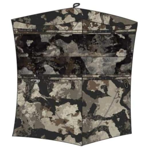 Muddy Outdoors Infinity Camo Shadow Mesh Windows Black Backed Water Resistant Heavy-Duty 600 Denier Fabric Ground Blind, 2-Person