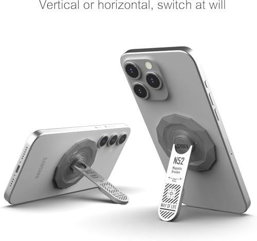 Image of Zitel for MagSafe Phone Grip Stand, 360 Rotation Magnetic Holder Kickstand Compatible with iPhone 17 16 15 14 13 12 Pro Max, Samsung, Pixel 10 & Android Smartphones (Gray)