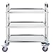 VEVOR Stainless Steel Cart, 3 Layers Lab Utility Cart 400 lbs Weight Capacity, Medical Cart with Lockable Universal Wheels, for Lab, Clinic, Kitchen, Salon