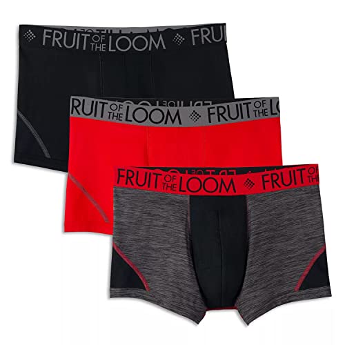 Fruit of the Loom mens Breathable Cotton Boxer Briefs (Regular & Big Man) Short Leg - Cooling Mesh - 3 Pack - Assorted, Medium