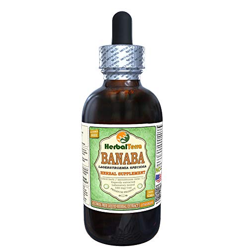 Banaba, Nicker Bean (Lagerstroemia Speciosa) Dried Leaf Alcohol-Free Liquid Extract (Brand Name: HerbalTerra, Proudly Made in USA) 2 oz Banaba, Nicker Bean (Lagerstroemia Speciosa) Dried Leaf Alcohol-Free Liquid Extract (Brand Name: HerbalTerra, Proudly Made in USA) 2 oz