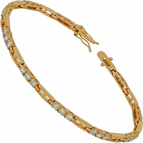 Lifetime Jewelry 24K Gold Plated 3.5Mm White Triple Cubic Zirconia Diamond Classic Tennis Bracelet For Women | Gold Bracelets For Women | Size 7-8 Inch (7) #TOP8