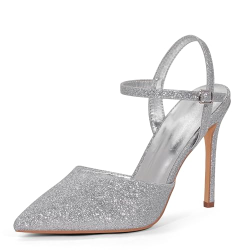 Imagen de GENSHUO Elegantes Tacones Altos con Punta Puntiaguda y Stiletto de 10 cm