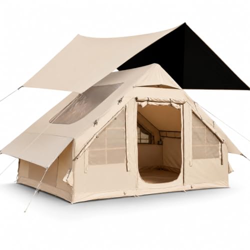 YOLENY 4-6 Person Inflatable Camping Tent, 9.8 x 6.9 FT Glamping Air Tent with Stove Jack, TPU...