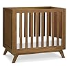 Davinci otto 3 in 1 convertible mini crib with 4 mattress in walnut greenguard gold certified  urban country home decor