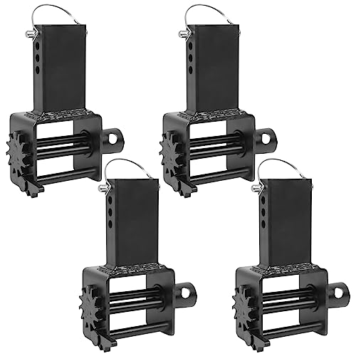 Trailer Stake Pocket Winch, Pack of 4 Heavy Duty Stake Pocket Winch 16200 LBS Capacity and 5400 LBS Load Limit for Flatbed Trailer Trucks Winches, Bla