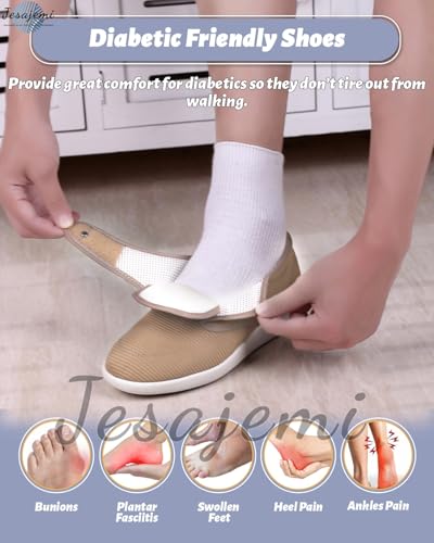Diabetic Shoes for Women - Wide Fit Memory Foam Slippers for Arthritis, Edema & Swollen Feet - Comfortable Non-Slip Air Cushion Walking Sneakers2