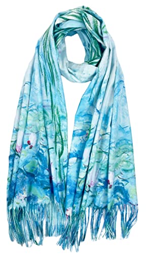 Soft Cashmere Feel Scarf Elegant Large Winter Warm Scarves Shawl Wrap Gifts Monet Klimt Van Gogh's Art Printed2