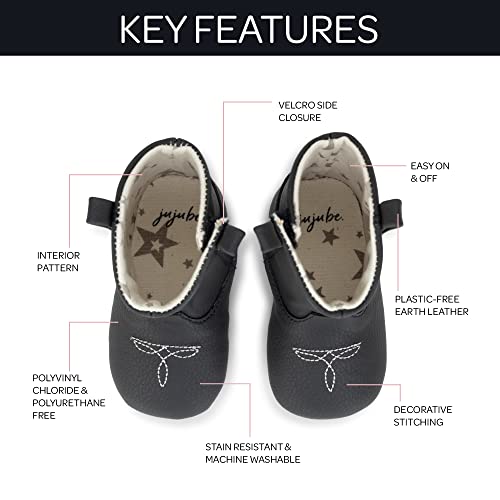 JuJuBe Eco Steps Baby Booties, Western Cowgirl or Cowboy Boots for Babies & Infants, Baby Boy or Baby Girl Shoe, Machine Washable Vegan Leather Baby Shoe3