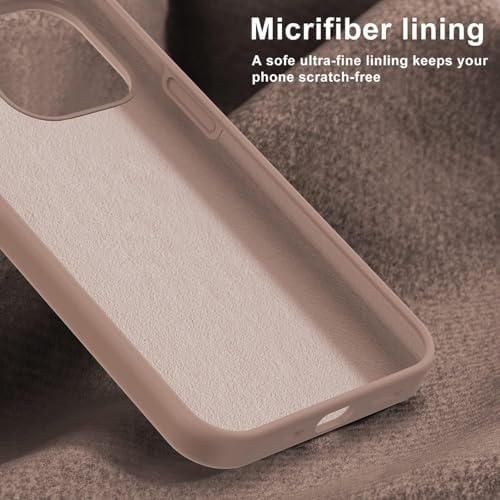 Image of Elzzi Microfiber Candy Case Compatible for iPhone 14 PRO, Shockproof Slim Back Cover Liquid Silicone Case (Brown)