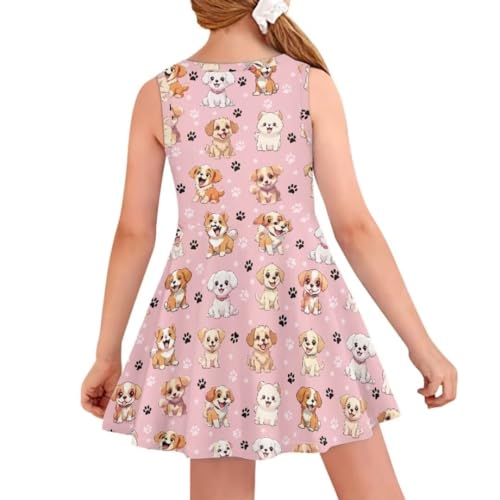 Tropical Dress for Girls Twirl Stretch Kneelength Dress Sun Summer Midi Playwear2