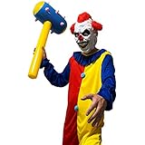 [Banane D'or] 恐怖 ぴえろ コスプレ 怖い ドッキリ マスク コスチューム ハンマー セット (リアル タイプB)