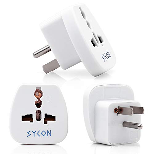 Travel Adapter Plug for USA, Canada, TYPE-B Universal Grounded Plug Adapter Converter, 3