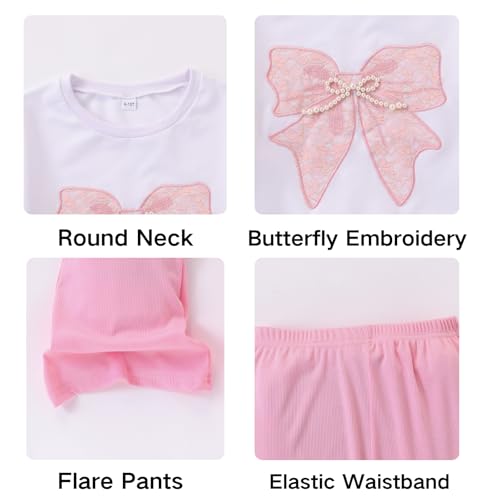 Image of Girls Clothes 2 Piece Cute Butterfly Sweatshirt & Flared Pants /Cargo Pants Winter Outfits for Teen Girls 7-14Y