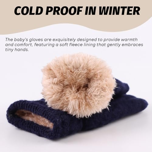 Image of JANGANNSA Cold Weather Kids Gloves Warm Knitted Children Magic Glove With Fleece Lining Winter Gloves For Boys Girls