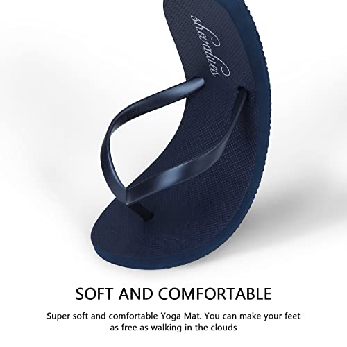 Image of shevalues Slim Basic Flip Flops for Women with Comfortable Yoga Mat | Lightweight Non Slip Rubber Sandals for Beach, Shower, Pool & Summer Casual Wear