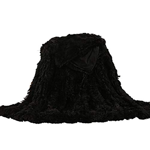Ooscy Manta ultrasuave y mullida de doble cara, pelo largo, manta de felpa, cómoda manta decorativa de microfibra, supercálida, para sofá y cama Cover
