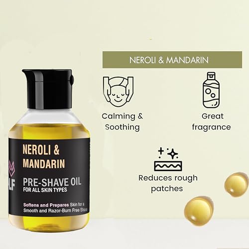 Image of Pink Woolf PreShave Oil & AfterShave Gel (NEROLI & MANDARIN), Shaving Combo For Men, Suitable For All Skin Types - 50ml & 110 ml (Pack Of 2)