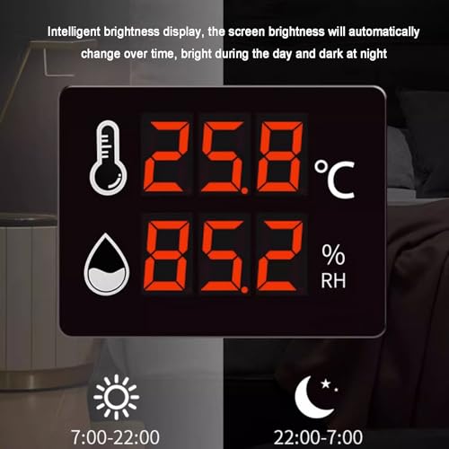 Medidor digital de temperatura y humedad con sensor de 3 m y soporte para uso en interiores y exteriores en aplicaciones industriales e invernaderos
