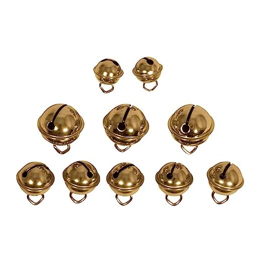 Rayher Cascabeles manualidades, dorados, 10 ud, 11, 15 y 19 mm ø, decoración y Navidad, 25225616