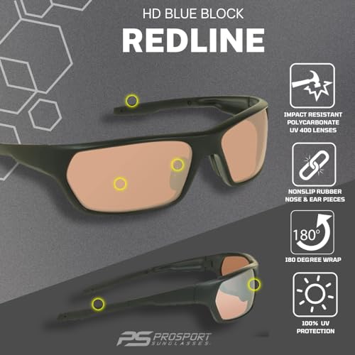 Image of proSPORT Blue Light Reducing High Definition HD Lens Sunglass TR90 Sport Frame Men Women