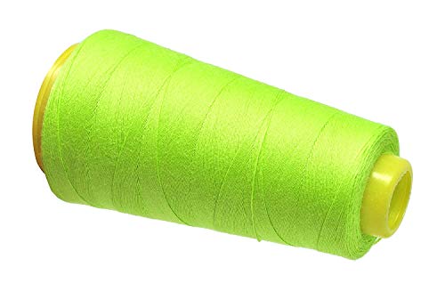 Image of Mandala Crafts Lime Green Mercerized Cotton Thread Cones, Sewing Quilting | 2400 Yds 50 WT, 100% Long Staple Cotton, Multipurpose, for Embroidery, Piecing, Sergers, Applique, Machine and Hand Sewing