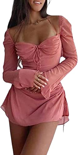 Robe mini Y2k évasée confection premium dos nu et finitions volants