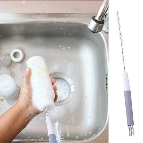 Escova para limpeza de palha extra longa, escova para garrafas pequenas,Sem pontos cegos, palha e de