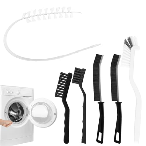 XPMBF Kits de cepillos de limpieza de lavadora, accesorios de limpieza de lavadora, 6 piezas, cepillo limpiador de tambor y cepillo de limpieza de grietas para espacios reducidos y sello de goma de