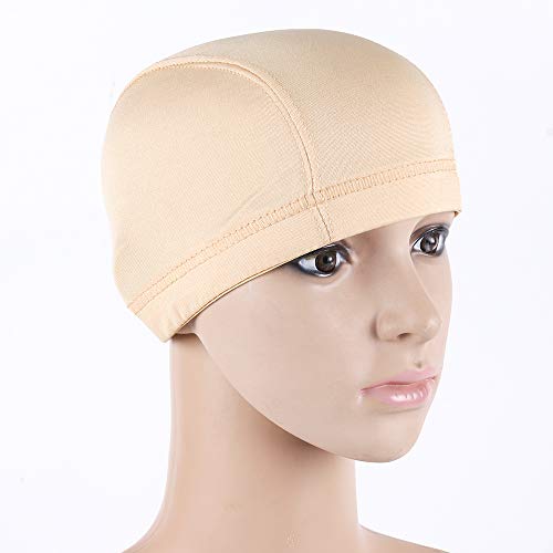 4 Packs Wig Caps for Wig Making - Dome Caps for Wigs,Mesh Dome Caps for Wigs,Mesh Dome Cap,Silk Wig Cap,Wig Caps for Women for Making Wigs(4 Packs, Beige,L)