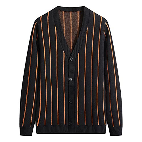 Cardigan pour hommes Noir XXL veste fine rayée d'automne