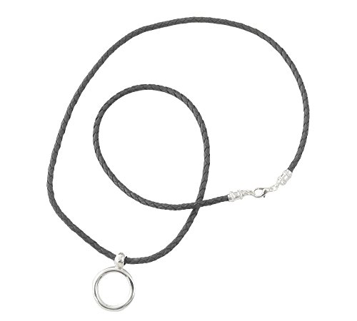 Giorgio Fedon Womens Eye Glasses Necklace Metal LA. Loop Braided Leather Holder String Eyeglass Chain Sunglasses