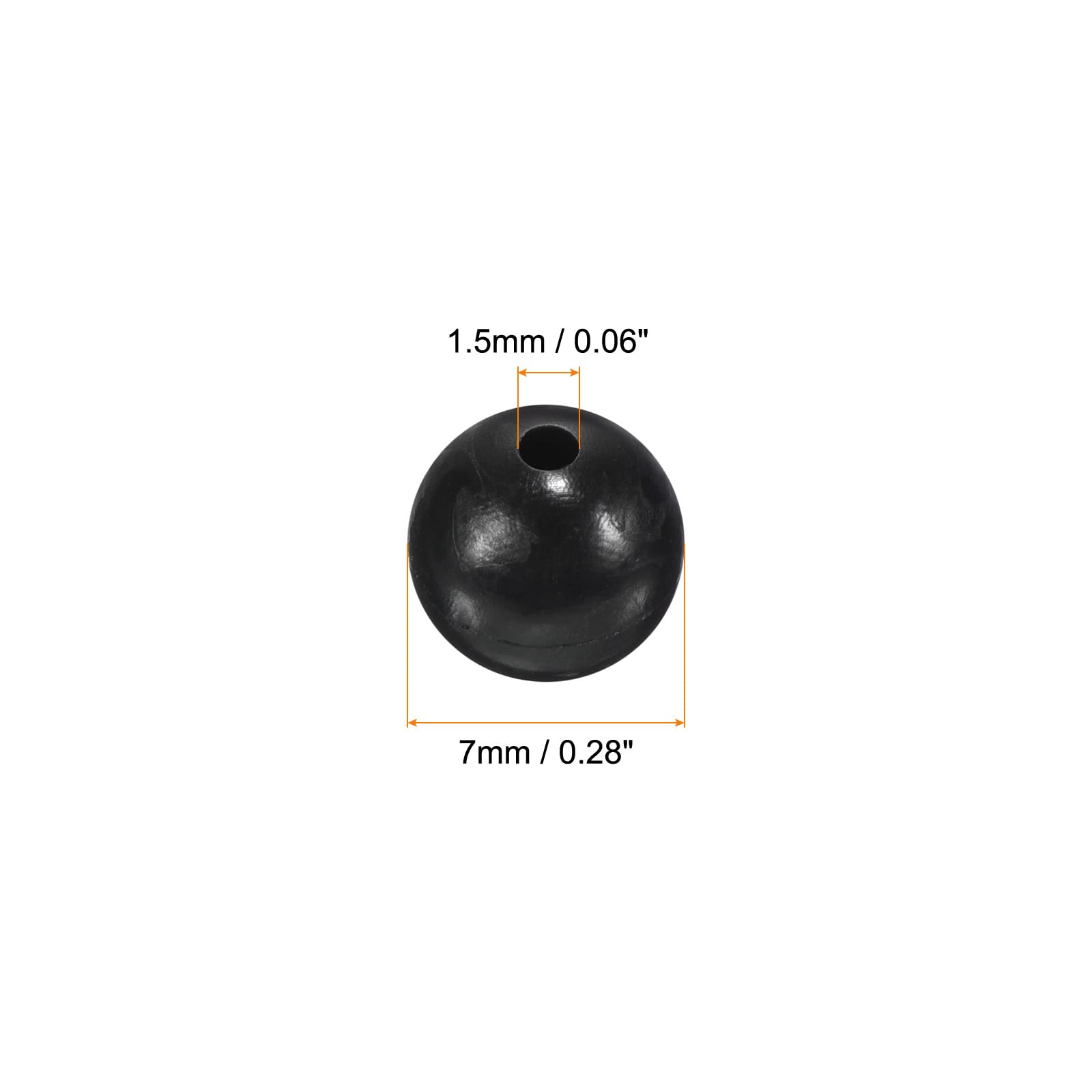 PATIKIL 7mm Pesca Cuentas, 200uds Suave Plástico Pesca Cebo Huevos Aparejo Cuenta Aparejo Herramienta Redonda, Negro