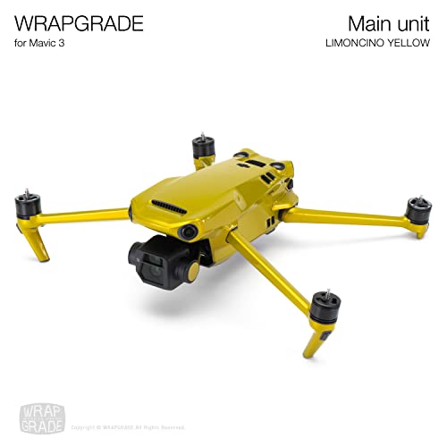 Image of WRAPGRADE Full Skin Stickers for DJI Mavic 3 / Mavic 3 Classic (LIMONCINO Yellow)