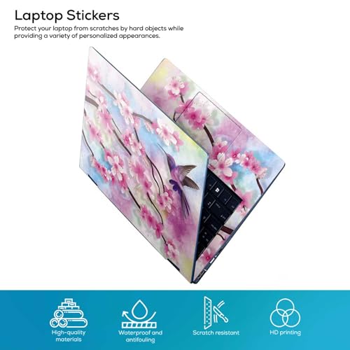 Image of Galaxsia Floral D5 Full Body Vinyl Laptop Skin /Sticker /Cover Upto 15.6 Inches Laptops Laminated-Removable-HD Quality Compatible for Hp-Dell-Sony-Lenovo-Asus etc.(15x10 Inches)