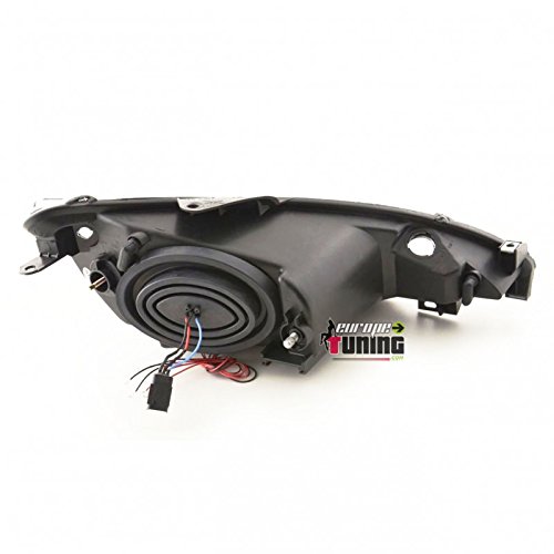 EUROPETUNING - 12326 - PHARES FEUX AVANTS TUNING SPORT NOIRS ANNEAUX LED ANGEL EYES COMPATIBLE PEUGEOT 206 2002-2009 en H7/H7