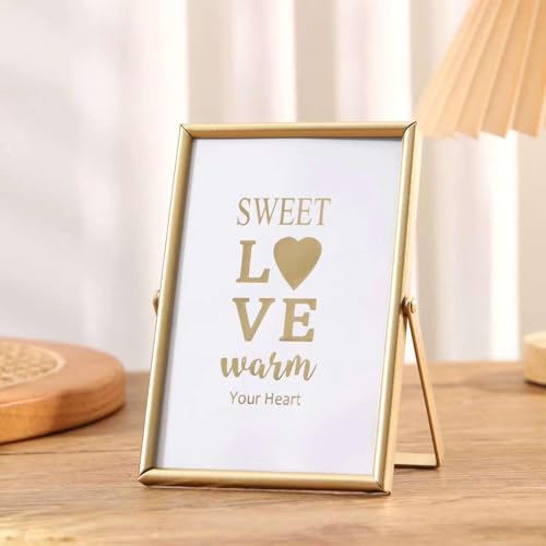 Image of Penny Wise | Trending Slim Gold Metal Photo Frame | Durable & Tarnish Resistant | Eco Friendly Metal | Classy Looking Desk Accessory | Home & Office Decor | Single Piece (4x6 Inches)