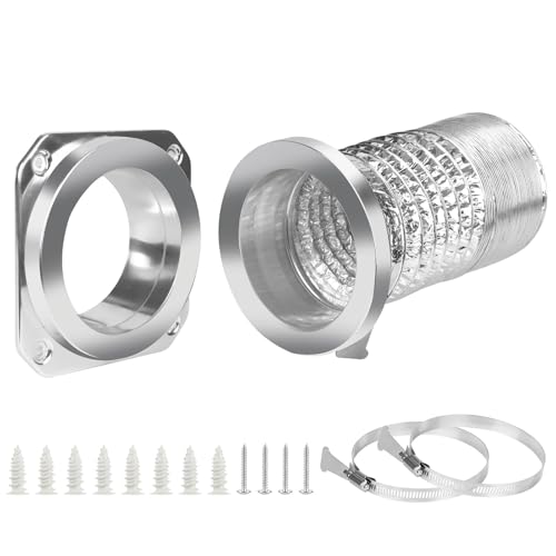DVC-180 Magnetic Dryer Vent Coupling Connector Kit Easy to Clean Quick Connector Including a 3.3ft 4' Duct and two Clamps