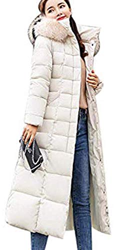 HONLONE Long Jacket Chaqueta Acolchada de Plumón para Mujer, Capa de Pluma, Abrigo con Peluche de Capucha Larga y Gruesa de Invierno Cover