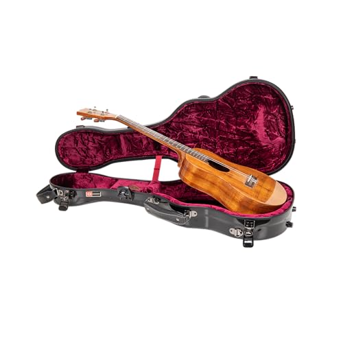 Crossrock Tenor Ukulele Case, Fits Up to 27 Inches | 100% Fiberglass Hardshell with Brand Latches, TSA Lock, Accessory Compartment, and Detachable Straps-Black (CRF2030TUBK)