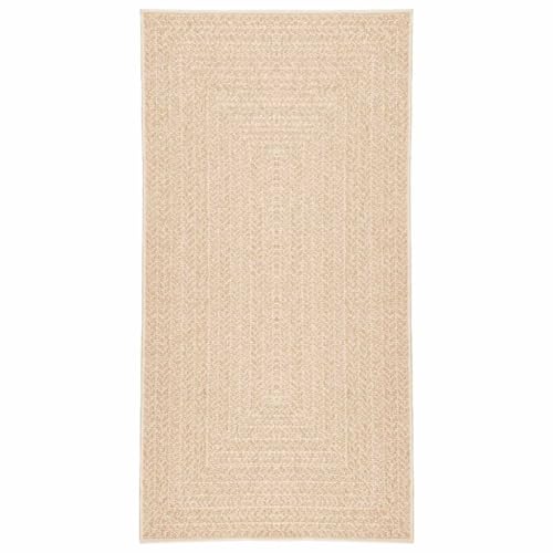 vidaXL Teppich, Läufer Jute-Optik Indoor Outdoor, Teppich UV-beständig für Terrasse Balkon Garten Wohnzimmer, Küchenteppich, Beige 80x150cm