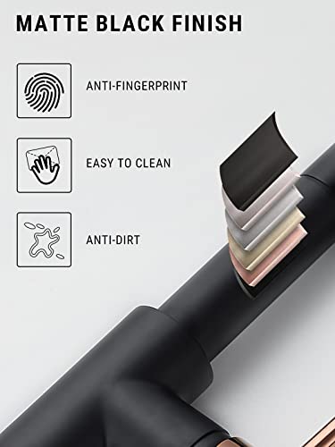 Black Kitchen Faucet,Matte Black Kitchen Faucet With Pull Down Sprayer Aimadi Commercial Single Handle Single Hole Rose Gold Kitchen Sink Faucets #TOP2