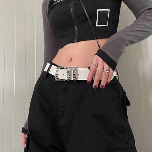 Waist Belts Ins Stylish Korean Waistbands Flower Buckle Y2K Style All-match Trouser Decoration Dress(black)3