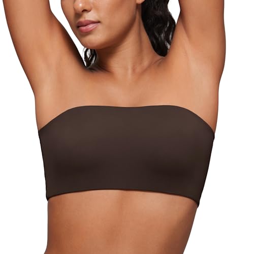 Image of CRZ YOGA Softhold Strapless Bralette | Double Lined, Light Support, Non Padded, Wireless, Casual, Ultra-Soft, Bandeau, Everyday Bra for Women