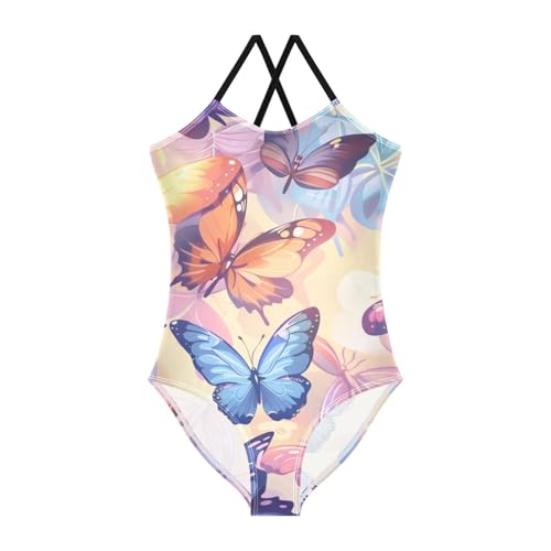 senya Girls Swimsuits Fantasy Butterfly Group One-Piece Swimwear Quick Dry Girls Bathing Suits for 3 Years Old