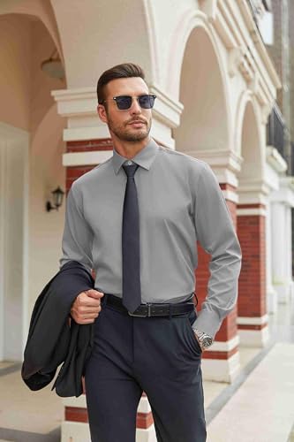 Image of COOFANDY Mens Stretch Dress Shirts Long Sleeve Button Down Shirt Regular Fit Formal Business Shirts